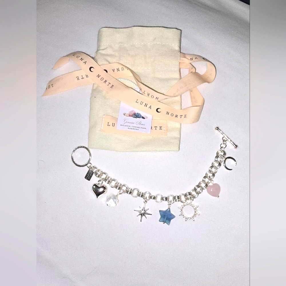Silver Luna Norte Charm Bracelet.